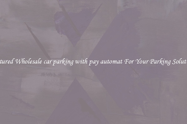 Featured Wholesale car parking with pay automat For Your Parking Solutions 