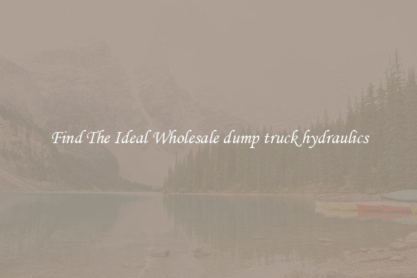 Find The Ideal Wholesale dump truck hydraulics