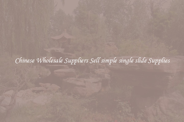 Chinese Wholesale Suppliers Sell simple single slide Supplies