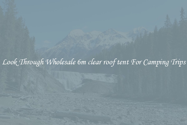 Look Through Wholesale 6m clear roof tent For Camping Trips