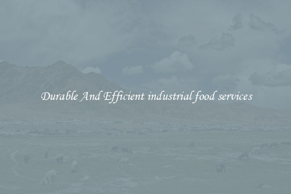 Durable And Efficient industrial food services