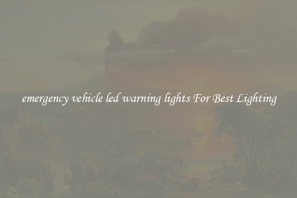emergency vehicle led warning lights For Best Lighting