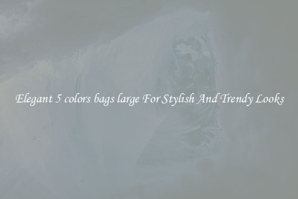 Elegant 5 colors bags large For Stylish And Trendy Looks
