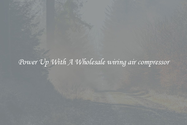 Power Up With A Wholesale wiring air compressor