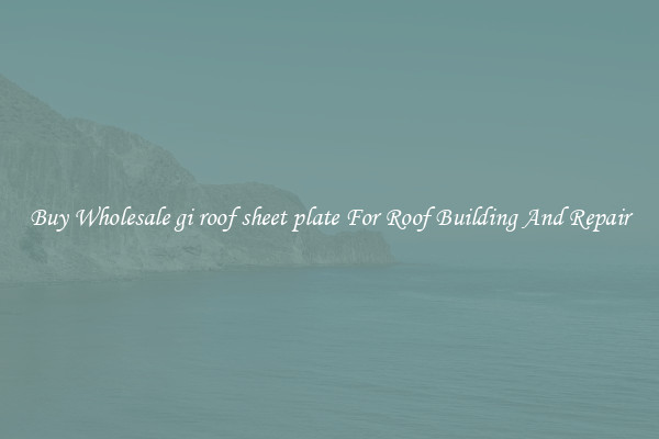 Buy Wholesale gi roof sheet plate For Roof Building And Repair